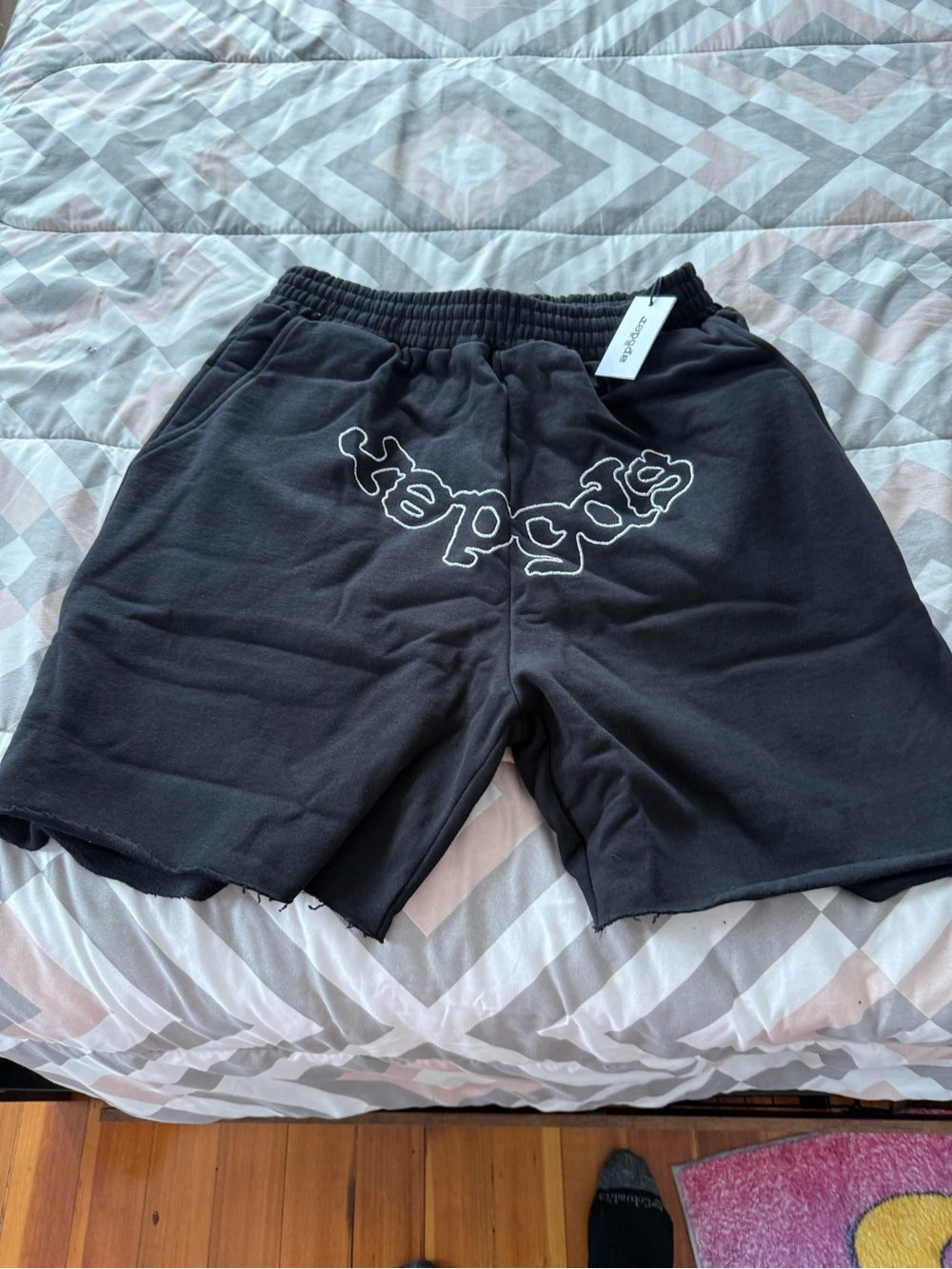 Sp5der OG Logo Embroidered Sweatshorts Men’s Black